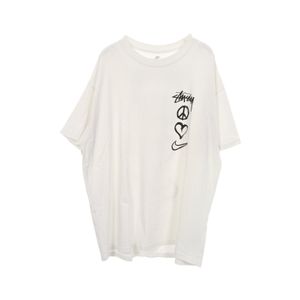 [Used] STUSSY Short-Sleeve T-Shirt, STUSSY x Nike Logo Print, Cotton x Nike T-Shirt, Men's, Used A
