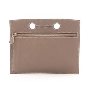 [Used] Hermes HERMES Pouch Back Pocket Etoupe Etoupe Other Back Pocket Pouch Etoupe Women's Used A