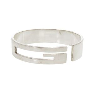 Gucci Cutout G Logo Sterling Silver 925 Bangle Bracelet Silver 0448 [Used] GUCCI