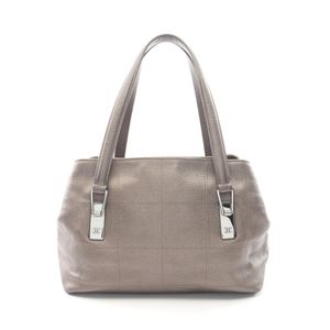 [Pre-owned] Chanel CHANEL Tote Bag Chocolate Bar Metallic Metallic Gray Caviar Skin (Grained Calf) Chocolate Bar Boston Bag Women's