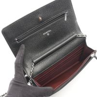 [중고] Chanel 샤넬 숄더백 마틀라세 A33814 블랙 캐비어 스킨(그레인드 카프) 마틀라세 체인 월렛 여성용 Used A