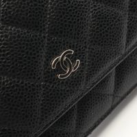 [중고] Chanel 샤넬 숄더백 마틀라세 A33814 블랙 캐비어 스킨(그레인드 카프) 마틀라세 체인 월렛 여성용 Used A