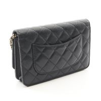 [중고] Chanel 샤넬 숄더백 마틀라세 AP0250 블랙 캐비어 스킨(그레인드 카프) 마틀라세 체인 월렛 여성용 Used A