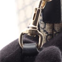 [중고] Gucci 구찌 숄더백 GG 수프림 388924 네이비 PVC 코팅 캔버스 레더 숄더백 여성용 Used B
