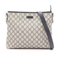 [중고] Gucci 구찌 숄더백 GG 수프림 388924 네이비 PVC 코팅 캔버스 레더 숄더백 여성용 Used B