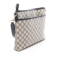 [중고] Gucci 구찌 숄더백 GG 수프림 388924 네이비 PVC 코팅 캔버스 레더 숄더백 여성용 Used B