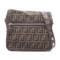 [중고] FENDI 숄더백 주카 7VA230 블랙/카키 캔버스 레더 숄더백 유니섹스 Used B