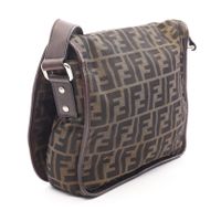[중고] FENDI 숄더백 주카 7VA230 블랙/카키 캔버스 레더 숄더백 유니섹스 Used B