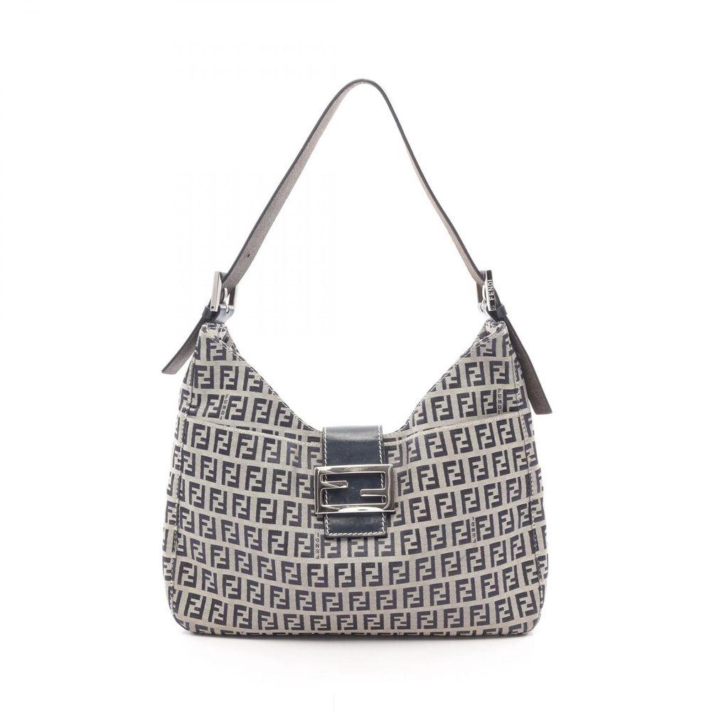 [중고] FENDI 숄더백 주키노 네이비 캔버스 레더 숄더백 여성용 Used B