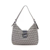 [중고] FENDI 숄더백 주키노 네이비 캔버스 레더 숄더백 여성용 Used B