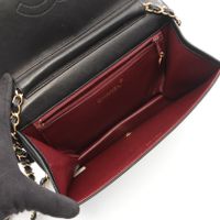 [중고] Chanel 샤넬 숄더백 마틀라세 풀 플랩 푸시락 블랙 램스킨 마틀라세 푸시락 체인 숄더백