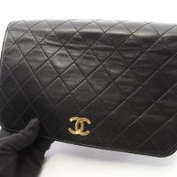 [중고] Chanel 샤넬 숄더백 마틀라세 풀 플랩 푸시락 블랙 램스킨 마틀라세 푸시락 체인 숄더백