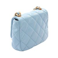[중고] Chanel 샤넬 숄더백 마틀라세 콤비 하드웨어 라이트 블루 램스킨(양가죽) 마틀라세 스몰 플랩 체인 숄더백 여성용