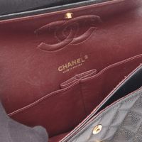 [중고] Chanel 샤넬 숄더백 마틀라세 W플랩 블랙 캐비어 스킨(그레인드 카프) 마틀라세 더블 플랩 체인 숄더백