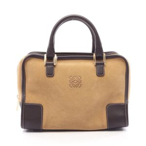 【중고】 LOEWE 아마조나 28 손가방 캐멀/다크 브라운 스웨이드 레더 아마조나 28 여성용 Used B
