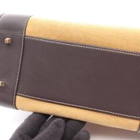 【중고】 LOEWE 아마조나 28 손가방 캐멀/다크 브라운 스웨이드 레더 아마조나 28 여성용 Used B