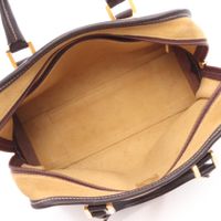 【중고】 LOEWE 아마조나 28 손가방 캐멀/다크 브라운 스웨이드 레더 아마조나 28 여성용 Used B