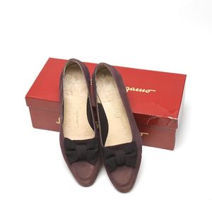 Salvatore Ferragamo 플랫 스웨이드 펌프스 6사이즈 로퍼
 Salvatore Ferragamo 퍼플【중고】