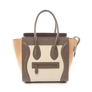 【二手】 CELINE Luggage Micro Shopper 手提包，象牙色/米色/摩卡皮革，女士，二手 B