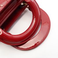 [중고] Dior 핸드백 레이디 디올 미니 까나쥬 2WAY 레드 페이턴트 레더 레이디 디올 까나쥬 2way 토트 미니 여성용
