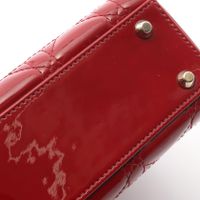 [중고] Dior 핸드백 레이디 디올 미니 까나쥬 2WAY 레드 페이턴트 레더 레이디 디올 까나쥬 2way 토트 미니 여성용