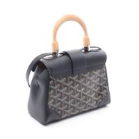 【二手】 GOYARD Saigon Mini 兩用手提包 SAIGONMINTY01CL03P 黑色/ブラウン/米色 PVC塗層帆布皮革 Saigon Mini 兩用手提包