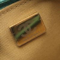 [중고] Chanel 샤넬 숄더백 마틀라세 그린 램스킨(양가죽) 마틀라세 체인 월렛 여성용 Used A