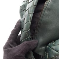 【二手】Bottega BOTTEGA VENETA雙肩包，編織工藝，綠色皮革，男士，二手 B