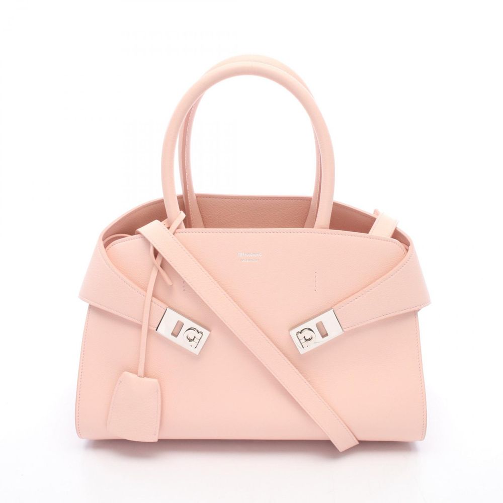 【중고】 Salvatore Ferragamo HUG 스몰 2WAY 손가방 215608 베이비 핑크 레더 Hug 손가방 M 여성용 Used A