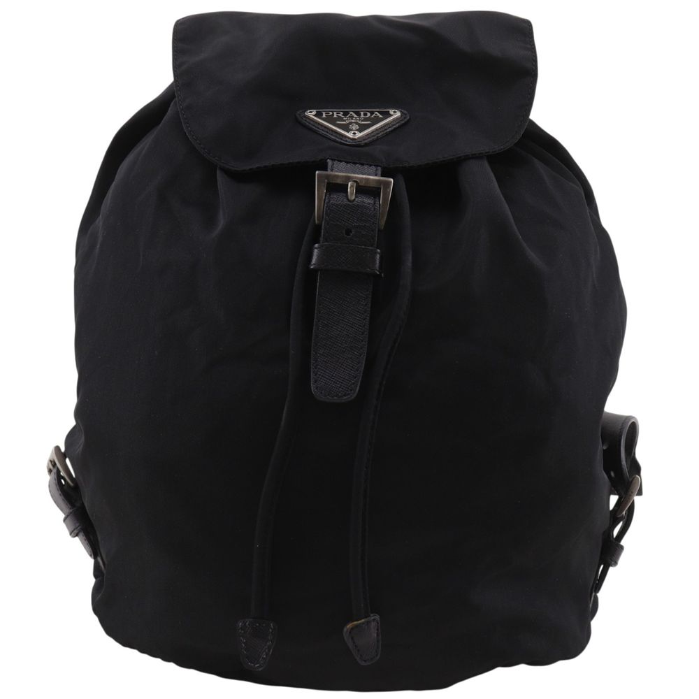 Prada 雙肩包/日用包，尼龍材質，黑色（NERO），單肩包，A5 尺寸，皮帶扣，女款 [二手]