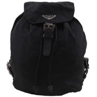 Prada 雙肩包/日用包，尼龍材質，黑色（NERO），單肩包，A5 尺寸，皮帶扣，女款 [二手]