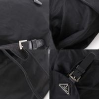 Prada 雙肩包/日用包，尼龍材質，黑色（NERO），單肩包，A5 尺寸，皮帶扣，女款 [二手]