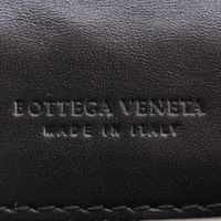 Bottega Veneta Intrecciato 編織名片夾/卡包，小牛皮，黑色，翻蓋，男女通用 [二手]