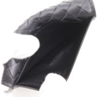 Bottega Veneta Intrecciato 編織名片夾/卡包，小牛皮，黑色，翻蓋，男女通用 [二手]