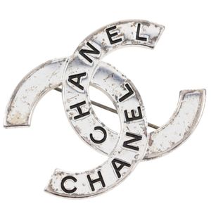 Chanel 샤넬 코코마크 로고 브로치 메탈 1998년 실버 98P 약 17.0g COCO Mark 로고 여성용【중고】