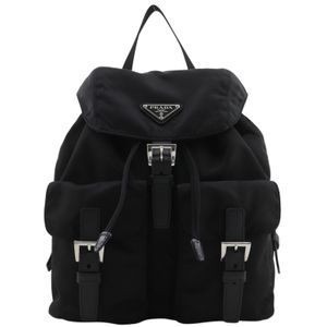 Prada PRADA Backpack/Daypack 1BZ677 Nylon NERO Black Shoulder bag/Handbag (2-way) A5 size Belt buckle Women's [Used]