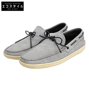 Tod's 壓花 Logo 麂皮甲板鞋/駕駛鞋 男士灰色 9A 號（二手）