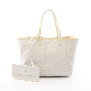 【二手】Goyard GOYARD Louis PM 手提包，白色，PVC塗層帆布，皮革，女士，二手 B
