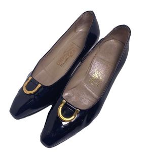 Salvatore Ferragamo 22.5cm 에나멜 5 1/2 C 펌프스
 Salvatore Ferragamo 블랙【중고】