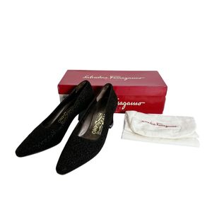 Salvatore Ferragamo 블랙 미드힐 5 C 펌프스
 Salvatore Ferragamo 블랙【중고】