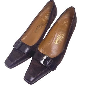 Salvatore Ferragamo 로우힐 펌프스 7C 앵클부츠 펌프스
 Salvatore Ferragamo 브라운【중고】