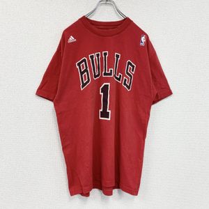adidas Chicago Bulls short-sleeved printed t-shirt, red , size L, used.