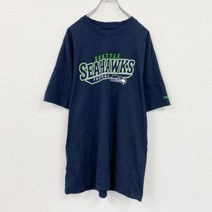 Reebok short-sleeved printed T-shirt, navy blue, size XL, used.