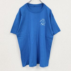 80s- Vintage Short-Sleeve Printed T-Shirt, Single Stitch, Blue, Used Clothing