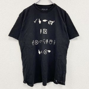 PDLIF Short-Sleeve Printed T-Shirt, Black, Size L, Used