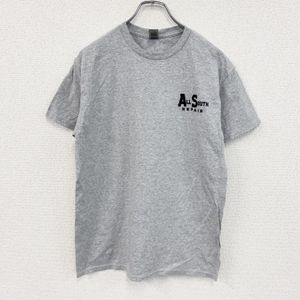 GILDAN short-sleeved printed T-shirt, gray, size M, used.