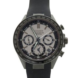 미품 CITIZEN 아테사 액트라인 CC4055-14H 슈퍼 티타늄 우레탄 그레이 블랙 에코 드라이브 아날로그 손목시계 1344【중고】