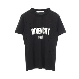 [Used] GIVENCHY Short-Sleeve T-Shirt, Logo Print, Distressed Finish, Cotton, Women's, Used A