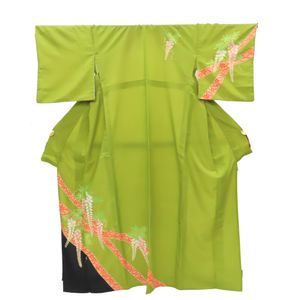 正式和服（Houmongi/Tsukesage），由合成纖維製成 [二手]