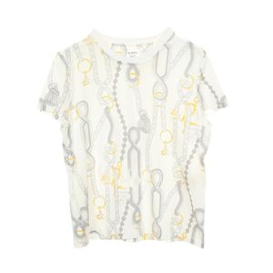 [Used] Hermes HERMES Short-Sleeve T-Shirt Parfloy Remix 5H4628DS White Cotton T-Shirt Women's Used B